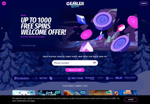 Gemler Casino skärmbild 2
